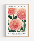 William Morris-inspired pink Dahlia flower print
