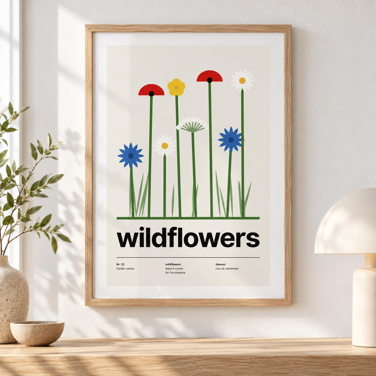 Close view of the meadow of cornflowers poppies and daisies showing the fine print detail
