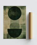 Minimalist Green Wabi Sabi Print art print in calming shades for hallway