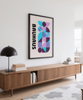 Geometric Colorful Shape Print with Purple, Pink, Blue for office art print