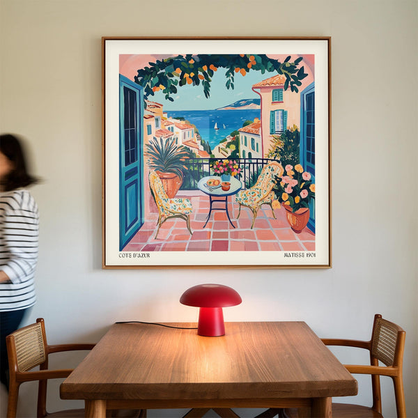 Serene French coastal wall art for living room walls