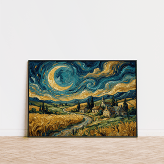 Impressionist Home Decor print showing multicolored countryside, suited for dining area
