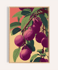 Plum Tree Poster with purple and green colors for kitchen wall art