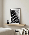 Detail shot zebra coat stripes poster with hair texture