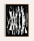 abstract black and white modern stripe wall art for living room print
