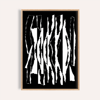 abstract black and white modern stripe wall art for living room print