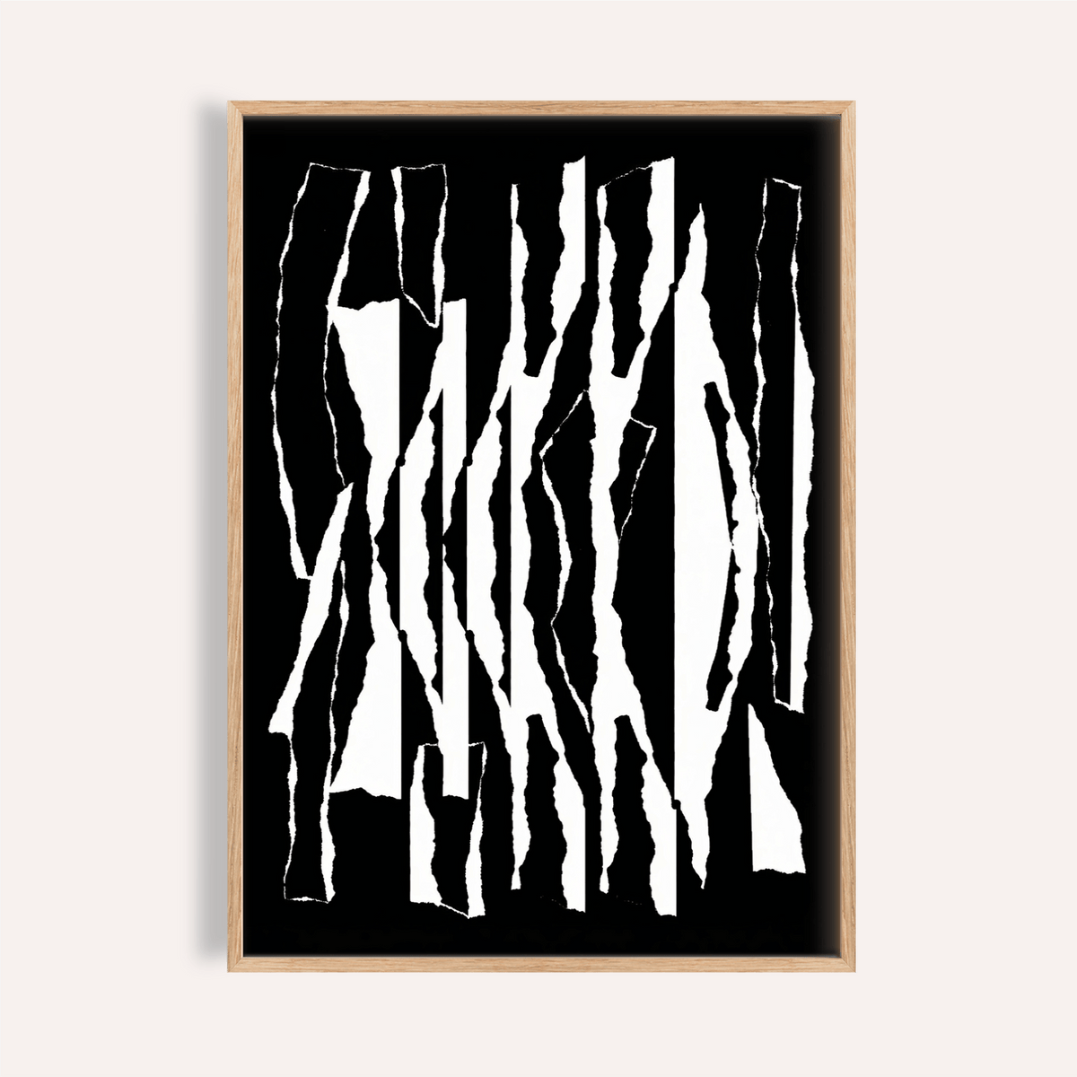 abstract black and white modern stripe wall art for living room print