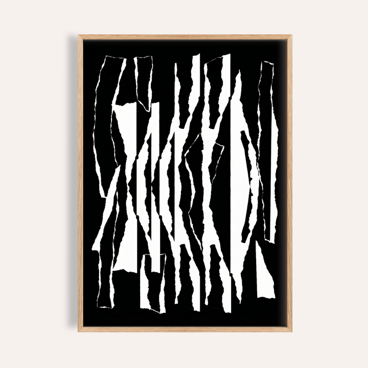 abstract black and white modern stripe wall art for living room print