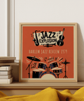 Harlem Jazz Art Print with retro design for bedroom wall art
