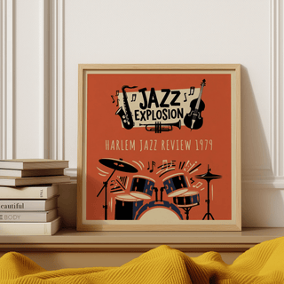 Harlem Jazz Art Print with retro design for bedroom wall art