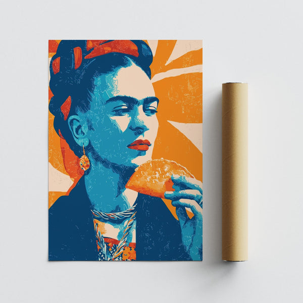 Colorful taco print for kitchen wall featuring cultural flair.