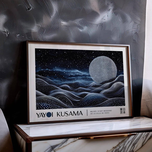 Decorative space art wall with intricate dot detailing