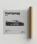 Koenigsegg Car Print art print with Black and White for lounge area