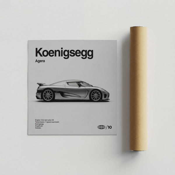 Koenigsegg Car Print art print with Black and White for lounge area