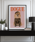 Military Dog Wall Art dog portrait, living room, pink, art print