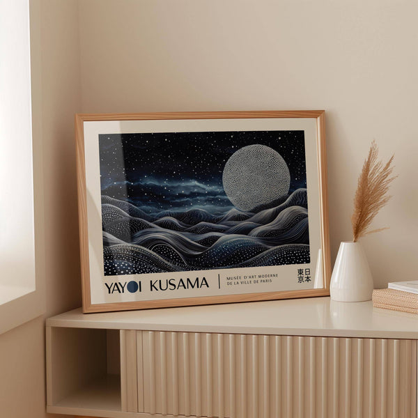 Contemporary space art wall with a cosmic aesthetic