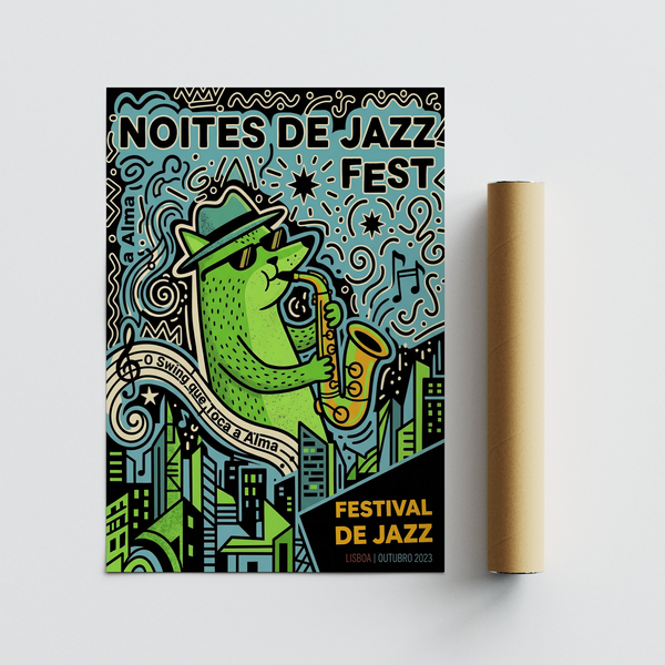 Close-up of gold outline on saxophone and rhythmic linework