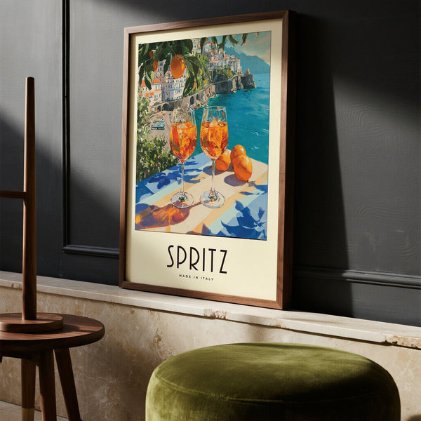 Summer Cocktail Art Decor featuring citrus drinks and ocean view