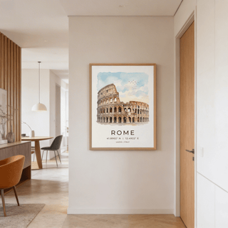 Architectural Colosseum wall decor print with curved outer wall and arches