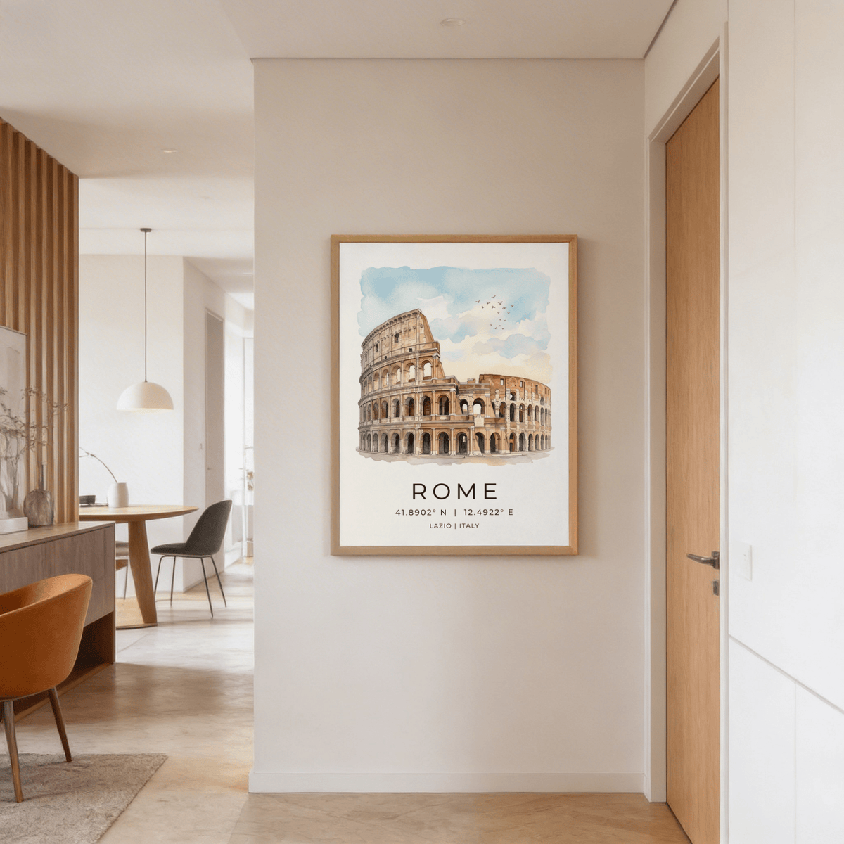 Architectural Colosseum wall decor print with curved outer wall and arches