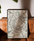 Sketch-style Amsterdam street map poster with bold lines and central Amsterdam lettering