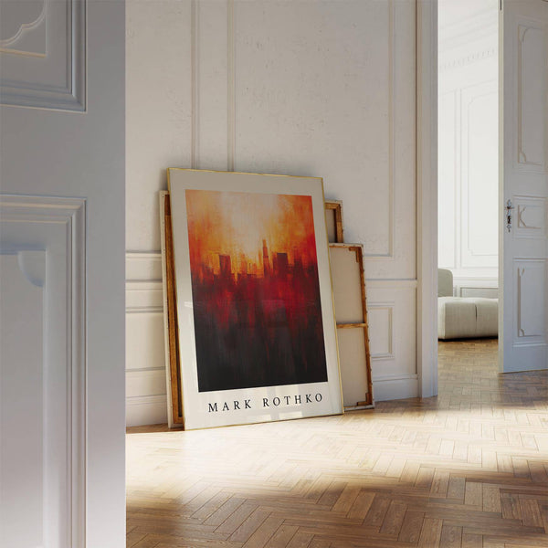 Unique California wall art print with expressive urban fire theme