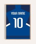 Custom Chelsea Jersey Print poster with blue jersey back and number 10