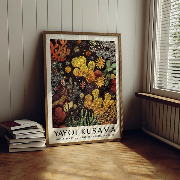 Coral reef inspired sea life art with dotted marine textures.