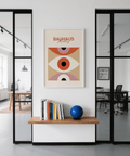Minimalist Eye Art art print for workspace with Orange Beige Pink colors