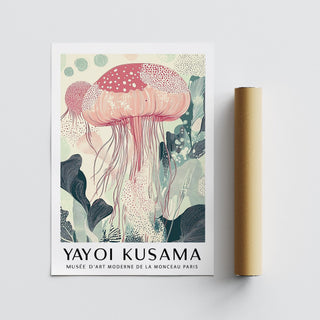 Delicate jellyfish print in Sea Animal Wall Art style with light movement.