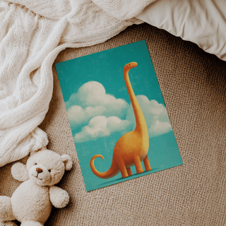 Bright blue-orange Nursery Room Poster for modern playroom poster