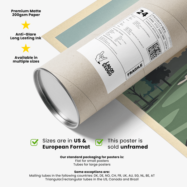 Classic TPC Sawgrass Wall Art poster featuring hole 17 island green with water hazard and bunkers