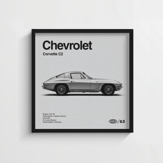 Monochrome grey themed sports car art for garage wall decoration