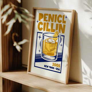 Bar Decor Wall Art orange and blue tones, ideal for bar area print