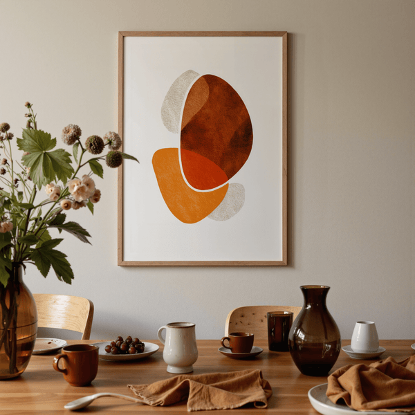 Contemporary Abstract Poster featuring layered forms and subtle texture