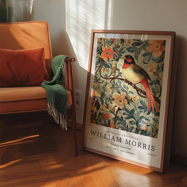 Antique-style bird vintage prints with garden-inspired elements