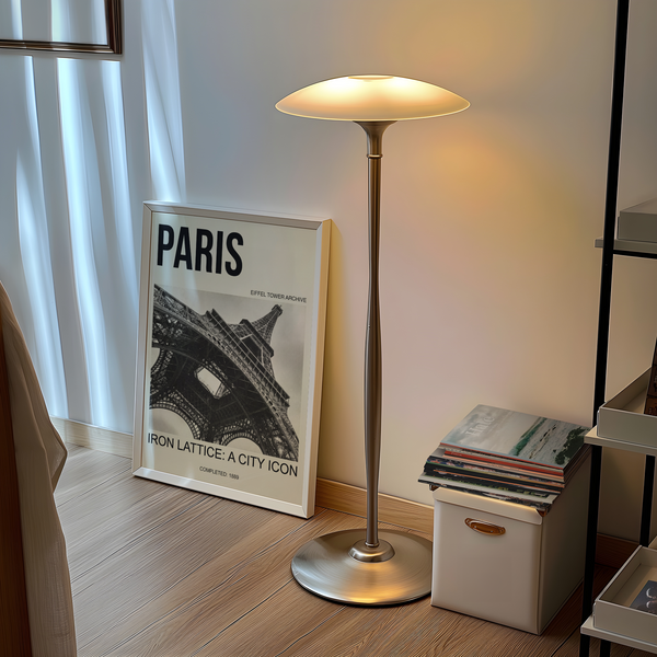 Upward perspective Eiffel Tower architecture poster with strong diagonal lines