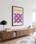 Bold Geometric Bauhaus Art featuring Purple, Yellow for contemporary decor
