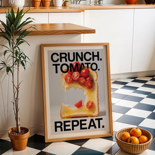Tomato and toast photo in Dining Table Wall Art, styled for a fresh modern kitchen.