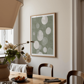 Minimalist Botanical Art Print featuring thin stems and woodgrain-like linework