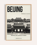 Bold BEIJING headline poster with Forbidden City gate photo wall art
