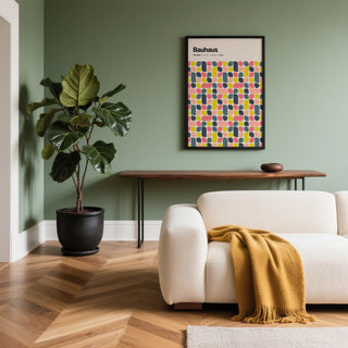 Abstract Colorful Wall Poster featuring repeating patterns and bold shapes
