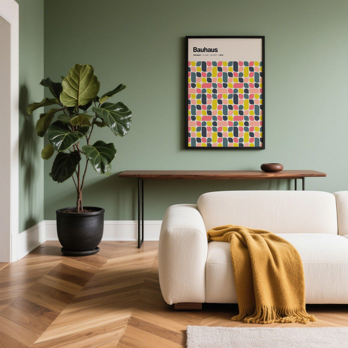 Abstract Colorful Wall Poster featuring repeating patterns and bold shapes