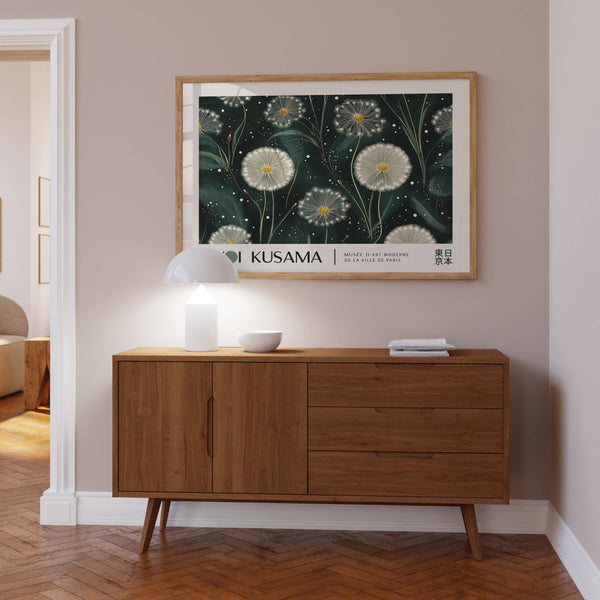 Modern emerald green wall art with intricate abstract detailing