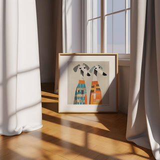 Colourful abstract wall art dog ideal for modern office decoration