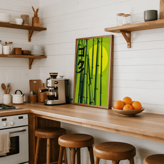 Entryway statement print Green Bamboo Print in green, wall art option