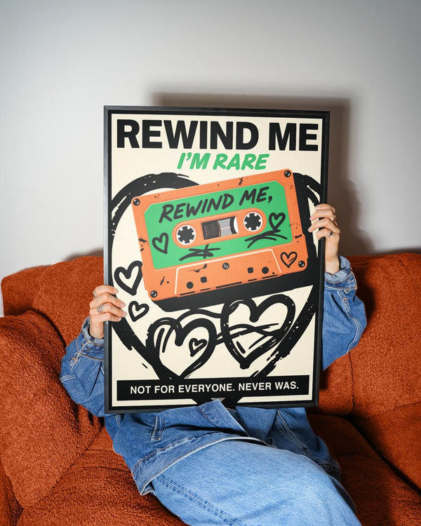 Retro cassette wall art with hearts and flirty mixtape vibe.