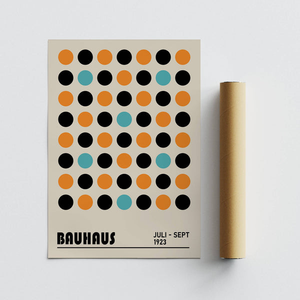Bauhaus Dot Pattern Print, a geometric artwork inspired by the iconic Bauhaus design