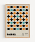 Vintage geometric wall art poster with retro dot design
