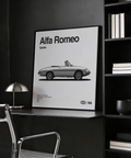 Black and white Alfa Romeo Art Print for living room decor